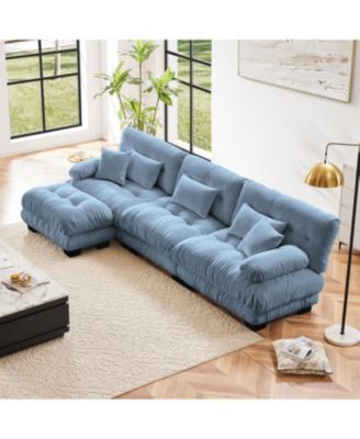Luxury Modular Sectional Sofa - Chenille Blue
