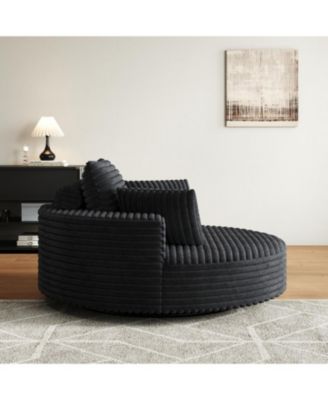 55" Corduroy Swivel Sleeper Chair