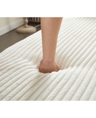 Convertible Corduroy Floor Sofa Bed with Pillows - Beige