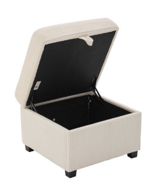 Streamdale L-Shaped Sectional Sofa w/ Storage Ottoman, USB, Cup Holder, Corduroy