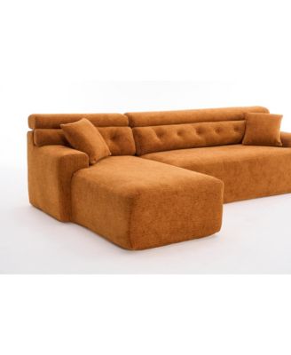 Streamdale Orange Convertible Sectional Sofa, 86"L