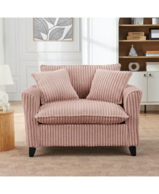 Pink Lazy Sofa Chair with Backrest & Armrests