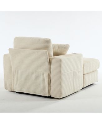 Streamdale Corduroy Chaise Lounge Sofa, Detachable Cushions, 3 Colours