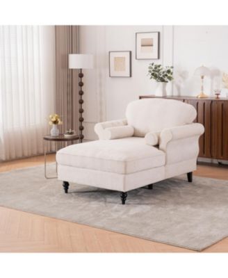 Oversized Chenille Chaise Lounge Sofa Bed