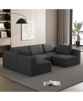 Modular Sectional Sofa Sleeper Couch w/ Chaise & Ottoman,(Combo 3A+2B)