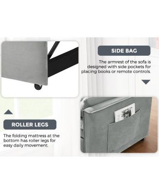 55" Convertible Velvet Sofa Bed