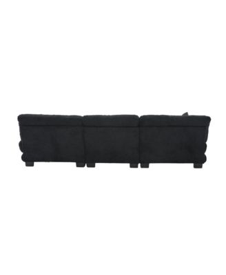  Pelletized Velvet Cloud Couch w/ 2 Ottomans & 3 Seater Sofa