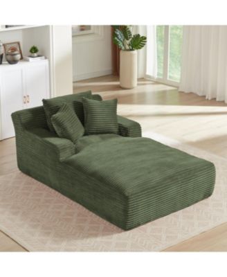 Oversized Corduroy Chaise Lounge Sofa - Comfy Sleeper Couch