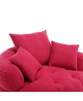 Chenille Sleeper Sofa Chair - Modern Fluffy Lounge Seat
