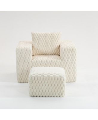 Corduroy compression sofa with Ottoman