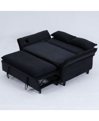 Striped Sofa Bed - Adjustable Arms & Back - 65.74 Inch