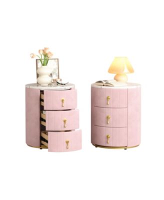 Streamdale Pink Upholstered Nightstand Set (2)