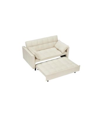 Modern Velvet Sleeper Sofa with Pillows & Pockets