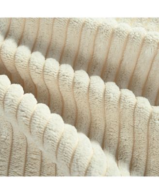 Reversible Corduroy Sectional Sofa with Storage Chaise & USB