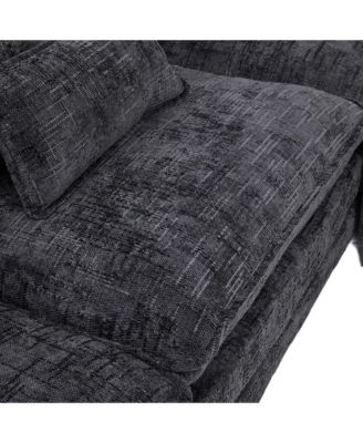  Oversized Sectional Sofa Cloud Couch w/ Ottoman, USB & Phone Holder