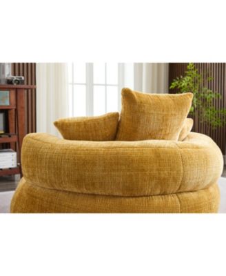 Chenille Bean Bag Chair with Filling - Indoor/Outdoor (Yellow)