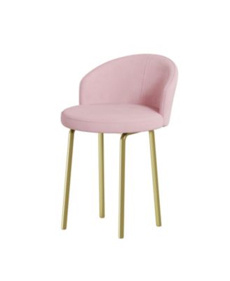 Velvet Vanity Desk Set, Marble Top, Adjustable Storage, Pink