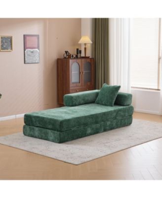 Convertible Floor Sofa Bed with Pillow & Armrest