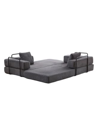  Corduroy Floor Sofa Bed - Dark Grey