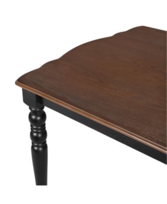 Extendable Wood Dining Table Set with 6 Upholstered Chairs