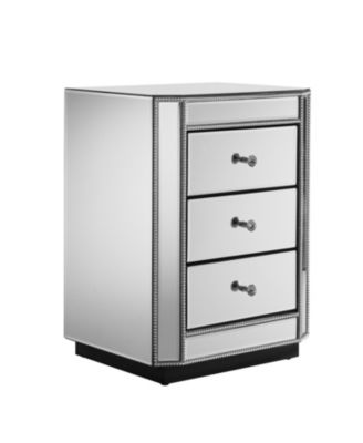  3-Drawer Mirrored Nightstand/Side Table - Modern Accent Furniture