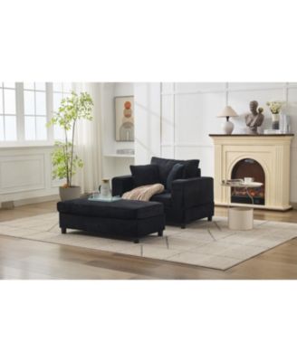 Chaise Lounge Chair with Ottoman & Pillows