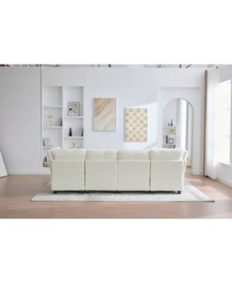  Modular Sectional Sofa- Convertible 6-Seat Couch with Chaise & Ottoman