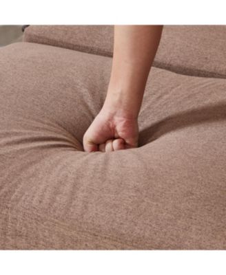 86" L-Shaped Sectional Sofa with Ottoman & Armrest Organizer - Brown