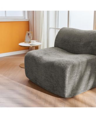Single Foam Sofa Chair with Footrest & Pillow