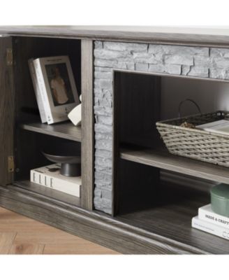 70" Modern Grey TV Stand with 2-Door Storage
