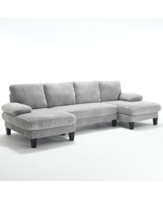 U-Shaped Sofa with Double Chaise, Oversized 4-Seat Couch