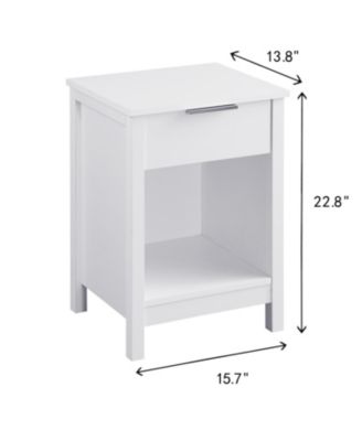 Streamdale Nightstand with Drawer & Shelf, Modern Bedside Table - Retro White