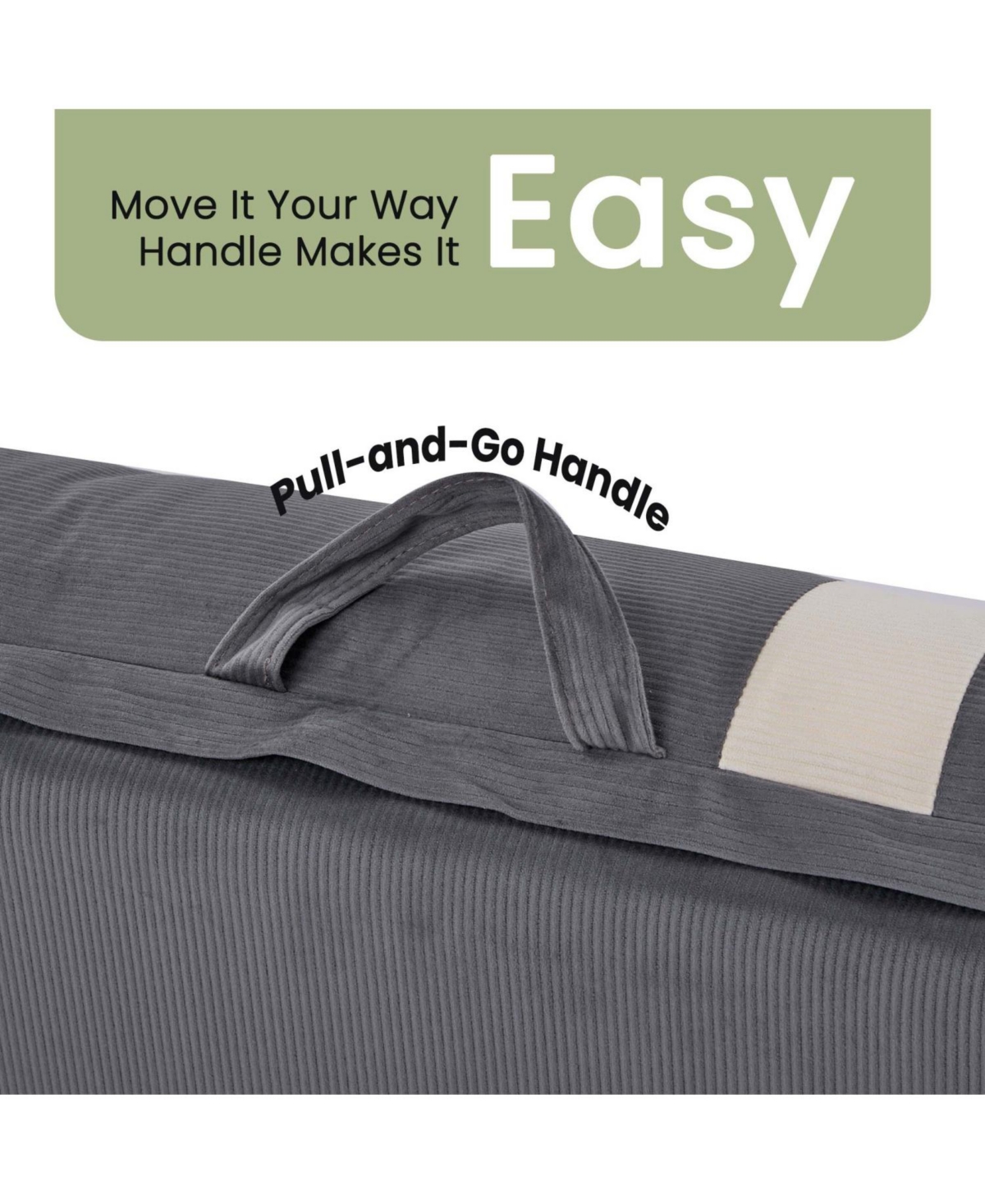 Streamdale Furniture Corduroy Adjustable Floor Sofa Bed Set - Foldable, Space-Saving