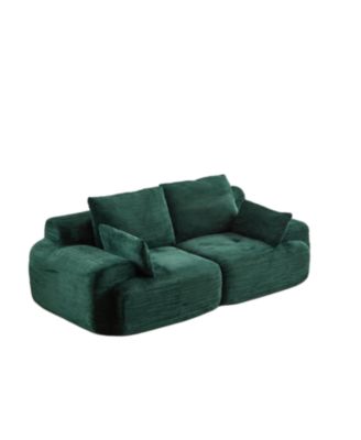 Modern Memory Foam Corduroy Sectional Sofa - Green