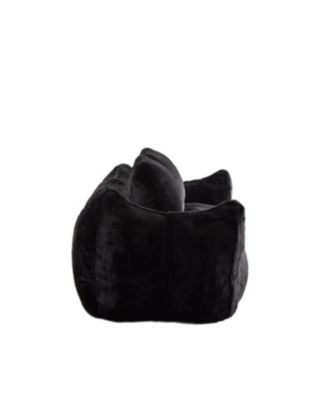 Giant Black Bean Bag Couch - Fluffy Loveseat Sofa