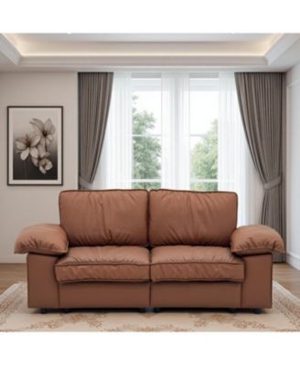 Modern Faux Leather 79" Storage Loveseat