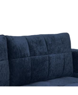  Chenille Box-Tufted Sofa with Stainless Steel Legs
