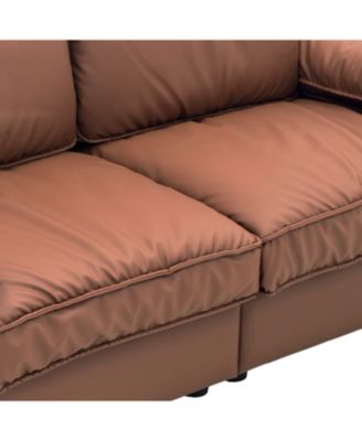 Modern Faux Leather 79" Storage Loveseat