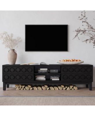 Mid-Century Media Console - 4 Drawers, Cable Management, TV Stand up to 75"