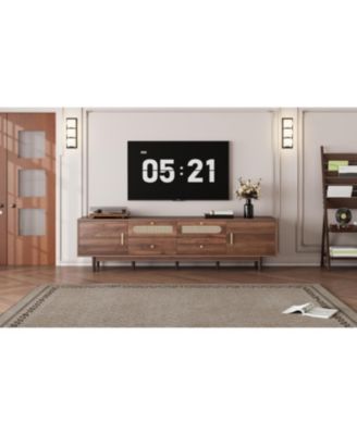  76" TV Stand with Drawers for Living Room/Bedroom Modern Chic Entertainment Center