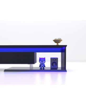 Streamdale TV Console with Storage Extendable LED TV Stand Modern Entertainment Center Black