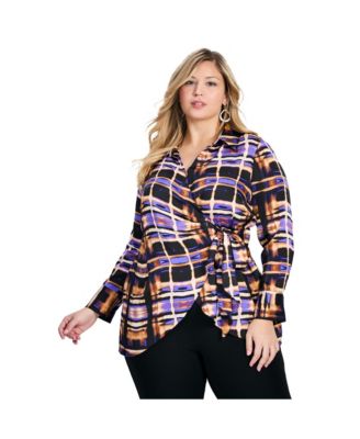 Women's Plus Size Goldi Satin Wrap Blouse