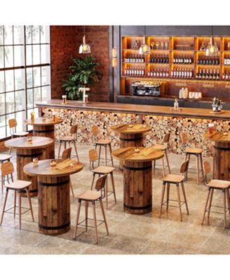 Round Bar Table, 39.4-Inch Bar Height, Bistro Pub Table for Kitchen, Living Room, Small Space