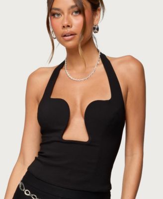 Women's Stassy Abstract Cutout Halter Top