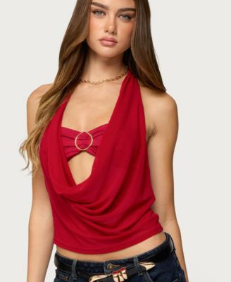 Women's Issey Layered Bandeau,Bra Cowl Neck Top