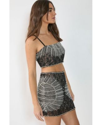 Women's Embellished Sequin Mini Skirt