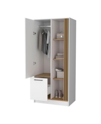 Pekin Modern Wardrobe Organizer with Shelves and Rod