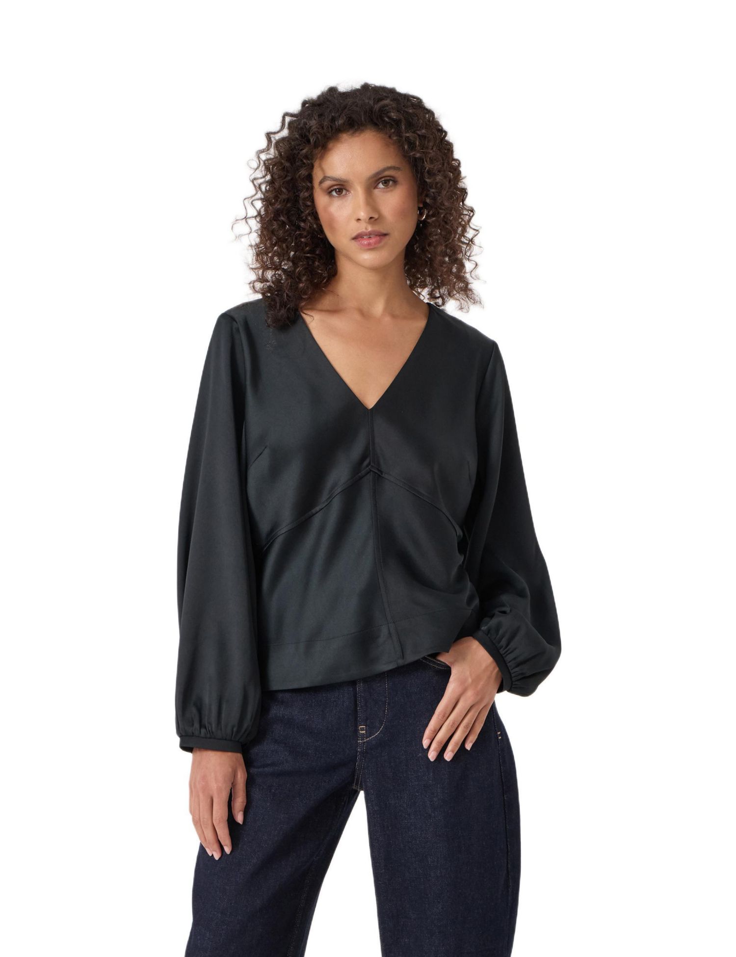 Women's Grace Satin Long Sleeve Top