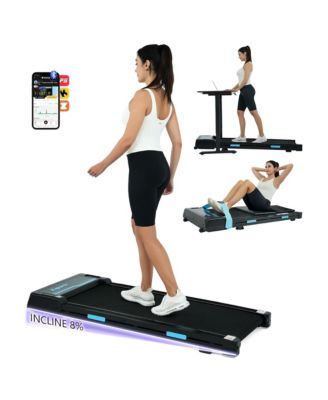Under Desk Walking Pad Treadmill with Manual Incline and Wheels, 2.5 HP