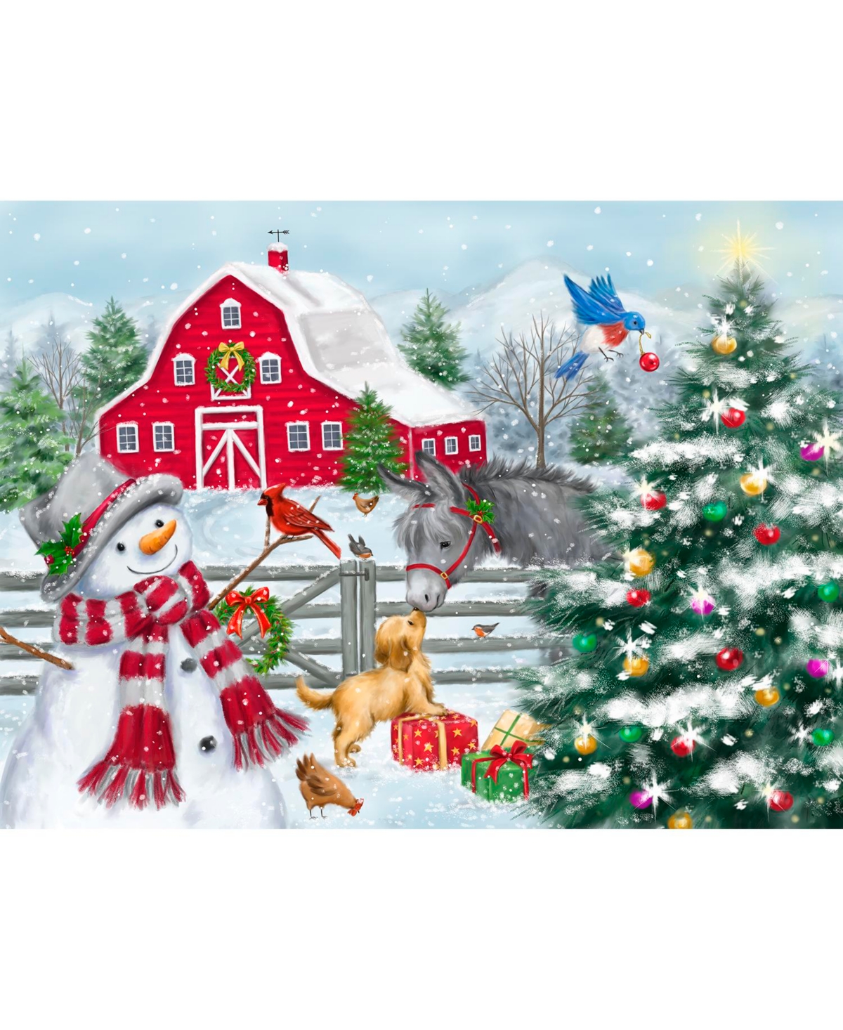 SunsOut Winter Farm 1000 piece Jigsaw Puzzle for Adults